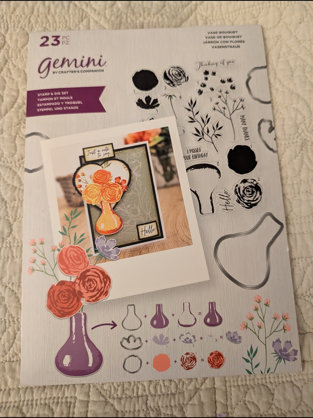 Gemini Floral Vase Stamp & Die Set